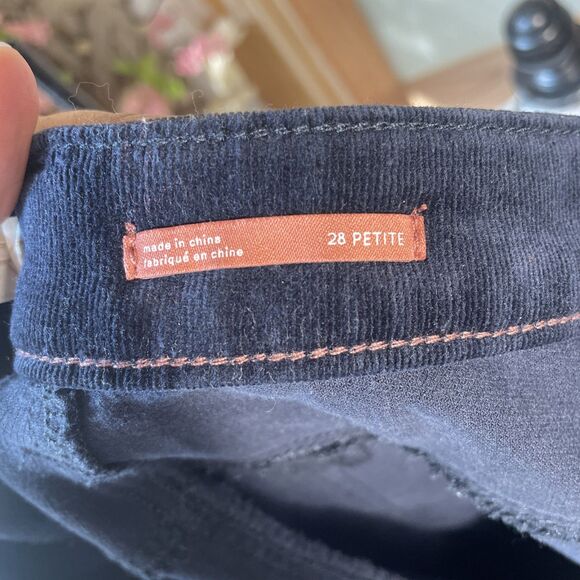 Anthropologie PILCRO Button Fly High-Rise Skinny Corduroy Pants Women's 28P Navy - Picture 9 of 9
